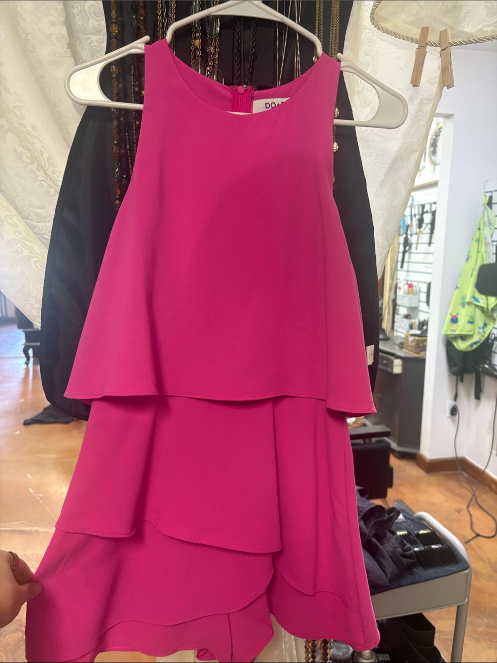 Hot Pink Tiered Ruffle Romper